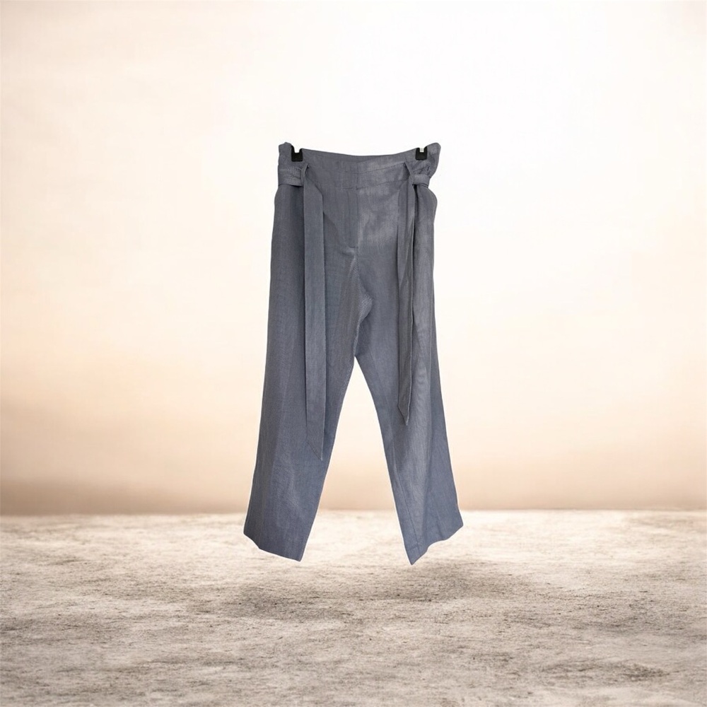 Talbots Womens Blue Chambray Cropped Dress Pants Size 6